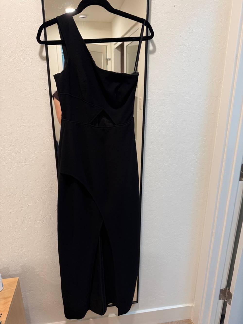 BCBG Kauri One-Shoulder Black Cutout Gown